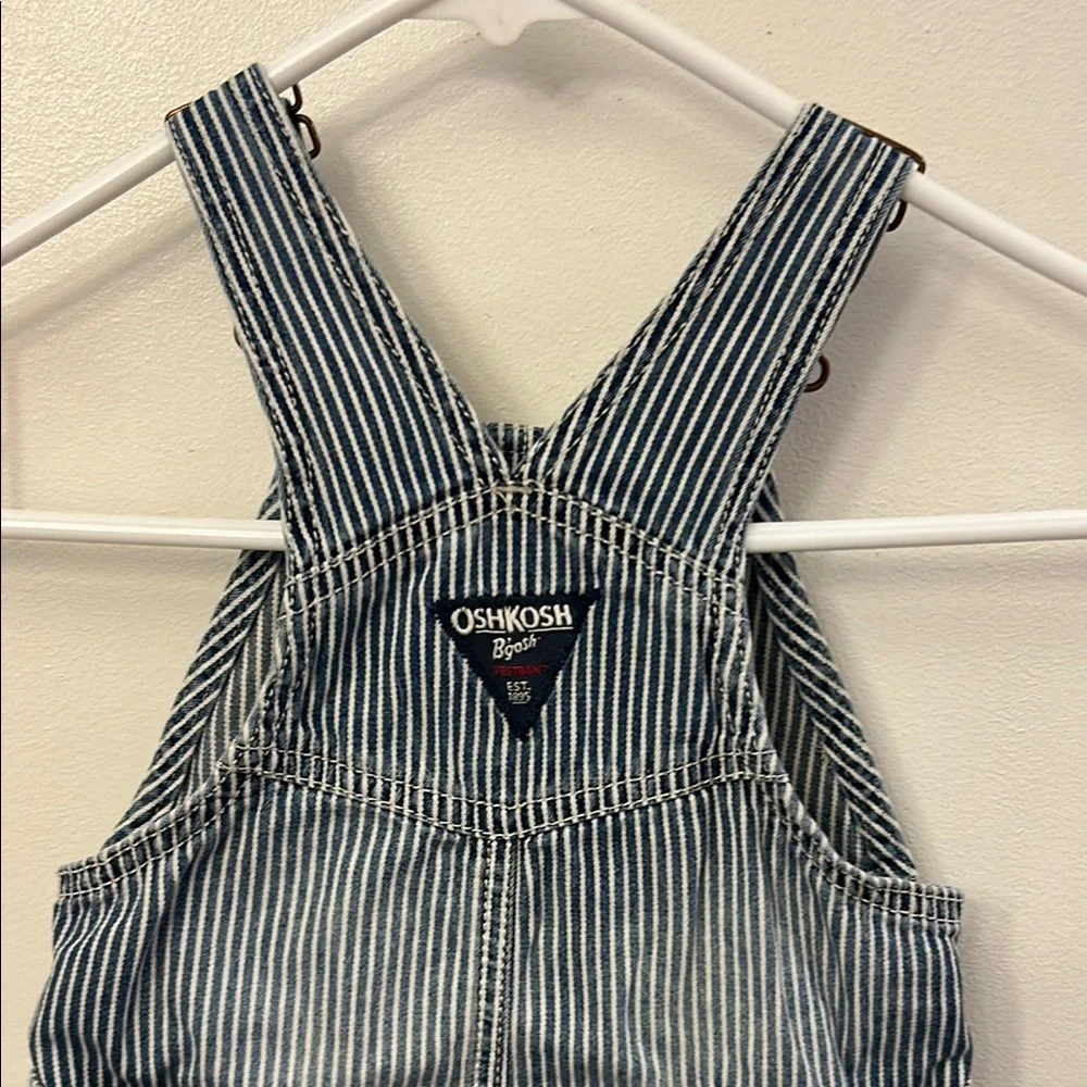 OshKosh B'gosh Blue and White Overall Shorts Size 12M